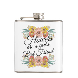 Flasques Fleurs sont une fille meilleur ami - Zinnia Art