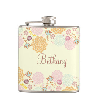 Flasques Floral moderne de fantaisie féminin personnalisé
