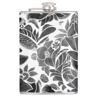 Flasques Floral noir blanc