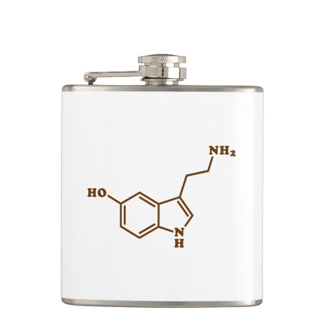Flasques Formule chimique moléculaire de sérotonine (Devant)
