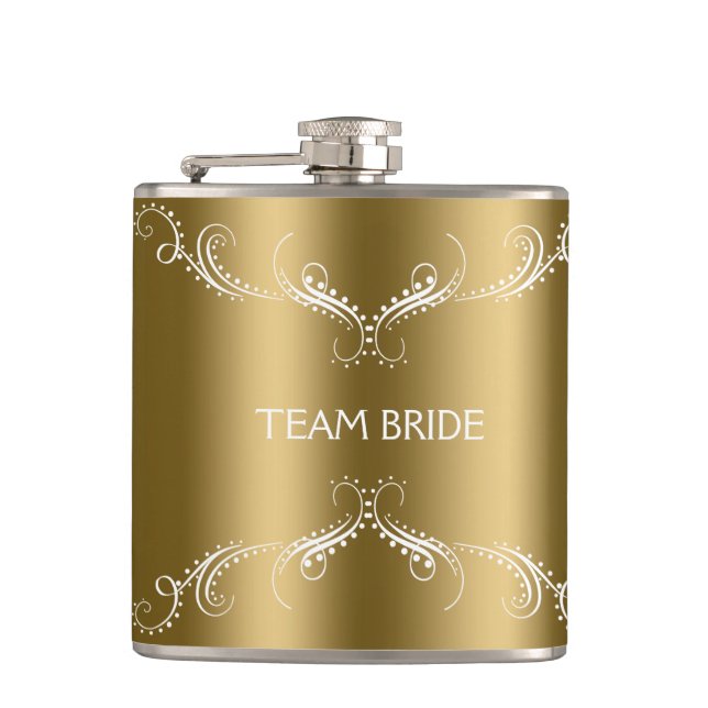 Flasques Fragments Floraux blancs sur or (Devant)