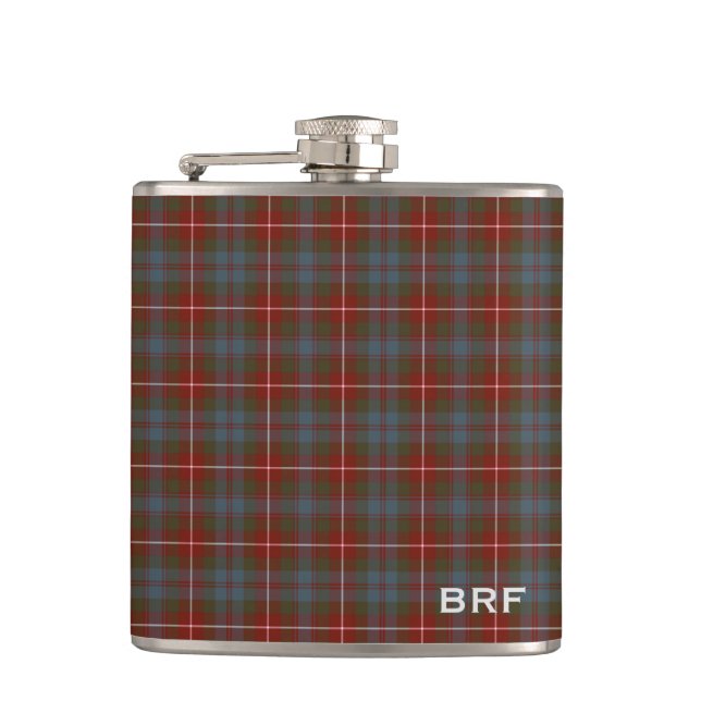Flasques Fraser de Lovat Patiné Tartan Monogramme (Devant)