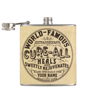 Flasques Funky Vintage Personnalisé Cure All Gag Cadeau