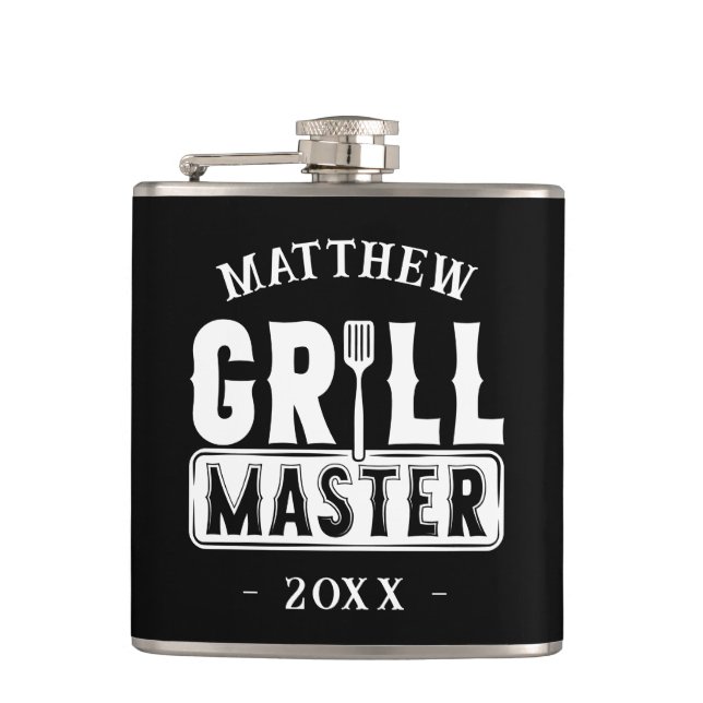 Flasques Funny BBBQ Grill Master Barbecue personnalisé King (Devant)