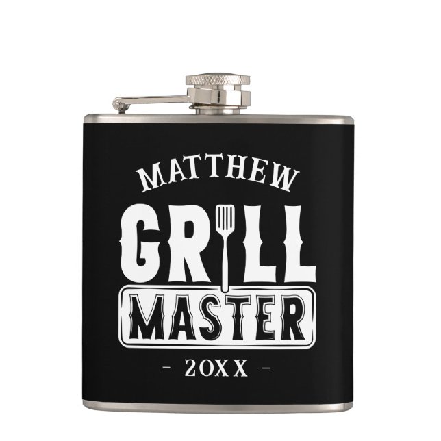 Flasques Funny BBBQ Grill Master Barbecue personnalisé King (Devant)