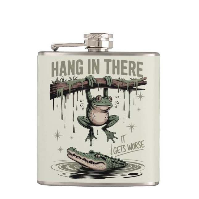 Flasques Funny Frog “Hang in There, It Gets Worse” (Devant)