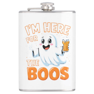 Flasques Funny Halloween Ghost Design – "I’m Here for the B