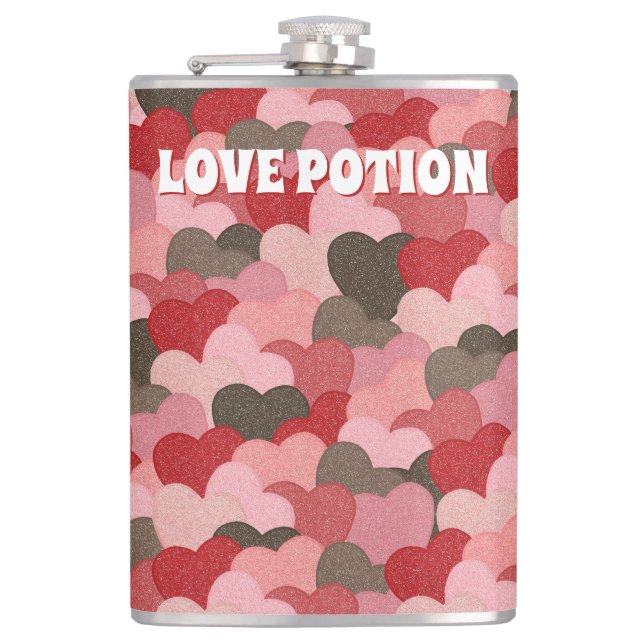 Flasques Funny Valentines papier jour Coeurs Love Potion (Devant)