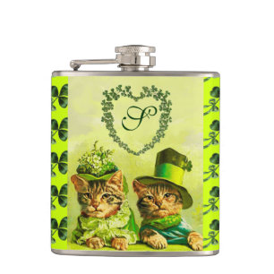 FLASQUES FUNNY VIEILLE MODE ST.PATRICK'S DAS CHATS AVEC LE