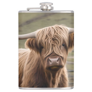 Flasques **"Furry Majesty : The Woolly Brown Highland Cow"*