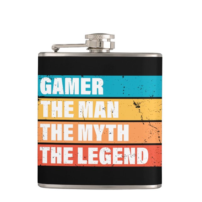 Flasques Gamer. L'Homme. Le Mythe. La Légende. (Devant)