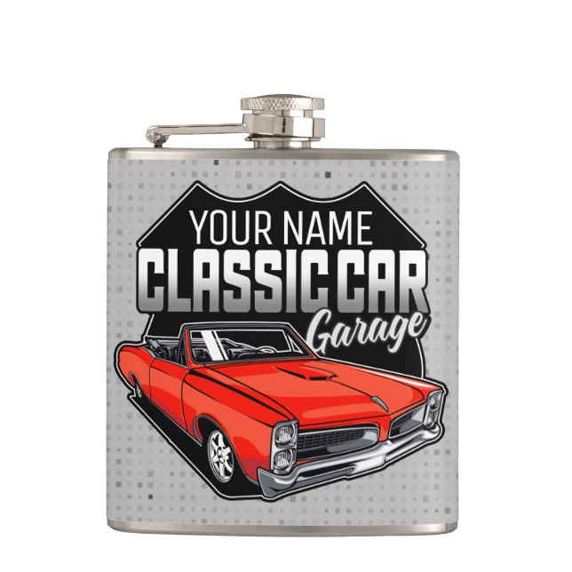 Flasques Garage de voiture classique convertible personnali (Devant)