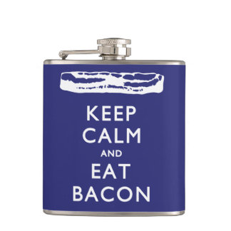 FLASQUES GARDEZ LE CALME ET MANGEZ LE BACON