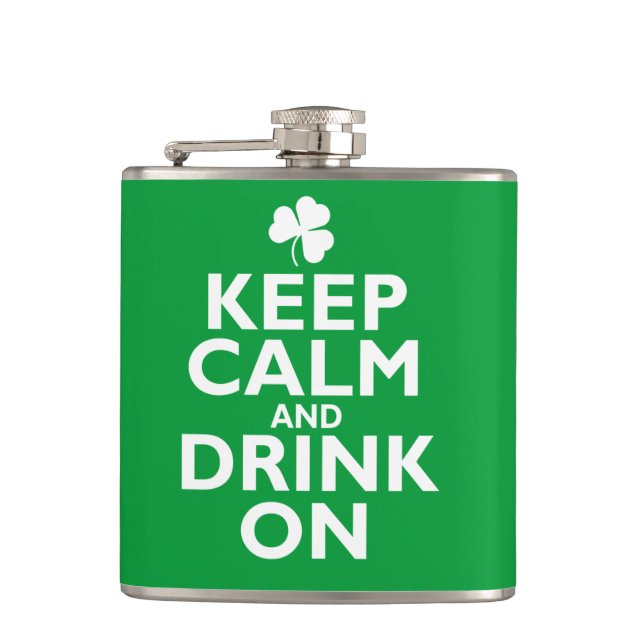 Flasques Gardez l'humour calme de Jour de la Saint Patrick (Devant)