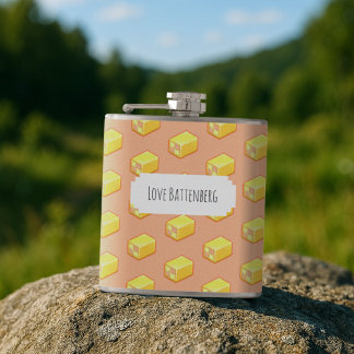 Flasques Gâteau de Battenberg avec votre propre texte Motif