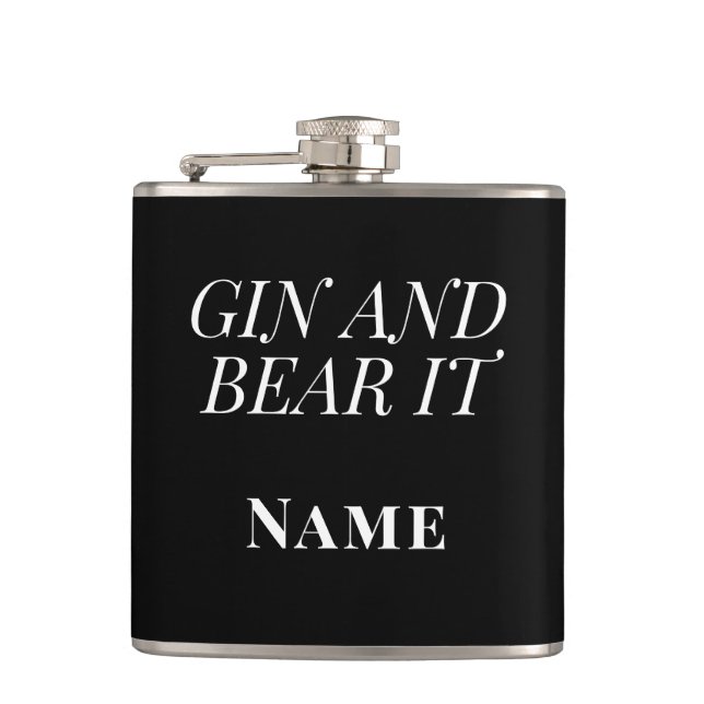Flasques Gin and Bear It – Personalised Funny Gin (Devant)