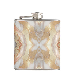 Flasques Glam Rose Gold Luxueux Marble Butterfly tendance