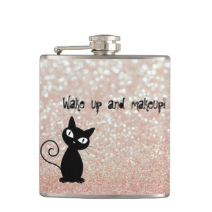 Flasques Glitterie Whimsical Black Cat-Réveillez-vous et ma