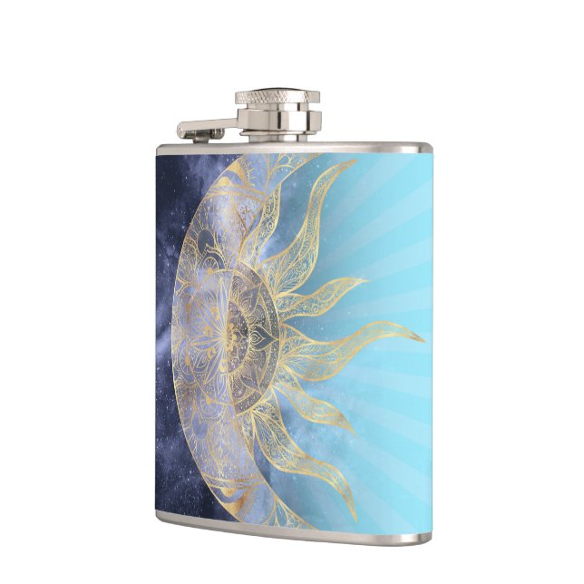 Flasques Gold Moon Sun Mandala Celestial Design (Gauche)