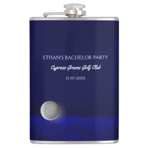 Flasques Golf Bachelor Party balle de golf et parcours bleu