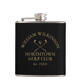 Flasques Golf Club Et Nom Du Membre Black And Gold