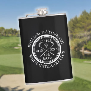 Flasques Golf Troue en Un Personnalisé Noir et Blanc
