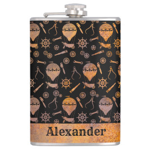 Flasques Grand Steampunk Rusty Balloons Thème Personnalisé