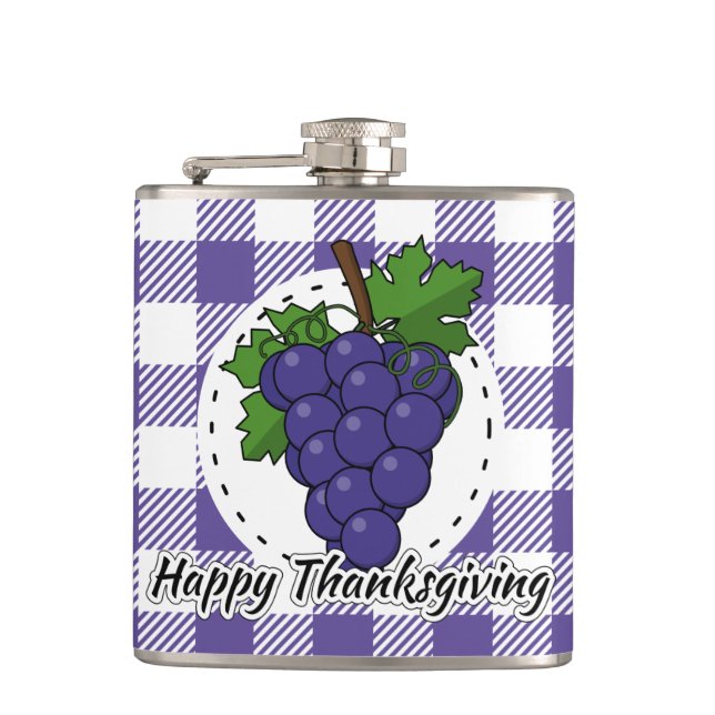 Flasques Grape on Violet Plaid (Devant)