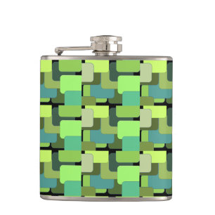 Flasques Green Emerald Lime Jade Moderne Abstrait