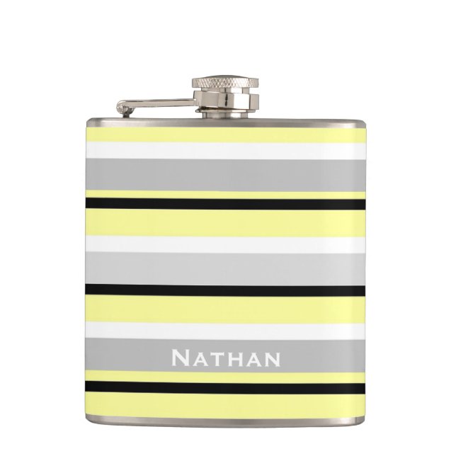 Flasques Gris et Jaune Gris Gris et Jaune Style Personnalis (Devant)