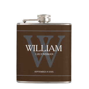 Flasques Groomsman Cadeau Mariage Cadeau Rustique Chic Brow