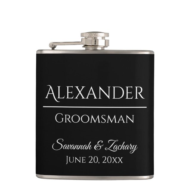 Flasques Groomsman Liquor Flask Wedding Favor Cadeau (Devant)
