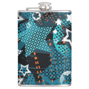 Flasques Grunge star motif, design pour enfants ludique.