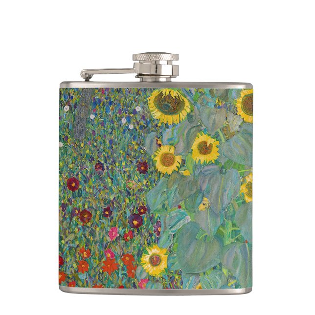 Flasques Gustav Klimt - Jardin de campagne avec tournesols (Devant)