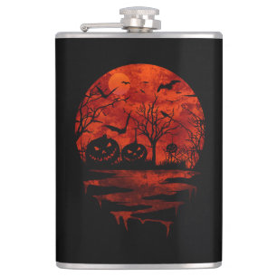 FLASQUES HALLOWEEN ÉPOUVANTABLE LUNE ROUGE