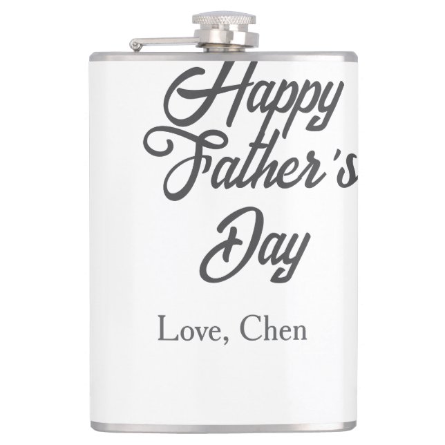 Flasques Happy father's day gray name love best Daddy ever  (Devant)