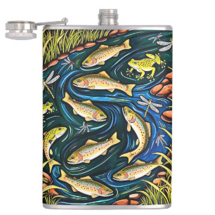 Flasques Harmonie du flux de truites - Poisson d'art popula