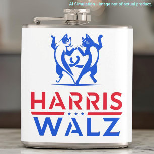 Flasques Harris Walz, Dancing Cats, Custom QR Code, Hashtag