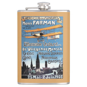 Flasques Henry Farman pilote l'affiche de promo d'homme de