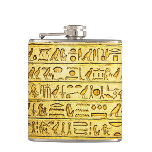 Flasques Hiéroglyphes égyptiens anciens Fiole de hanche jau