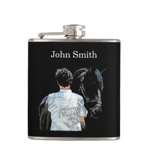 Flasques Homme tenant Cheval Sombre Drink Flask