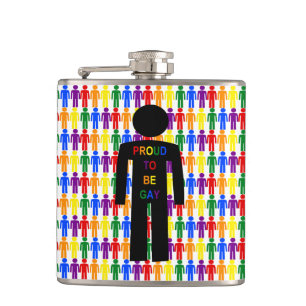 Flasques Hommes gays LGBTQ Silhouette et arc-en-ciel