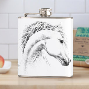 Flasques Horse portrait drawing equestrian art
