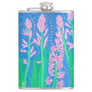 Flasques Hyacinthes roses Fleurs de printemps peinture d'ar