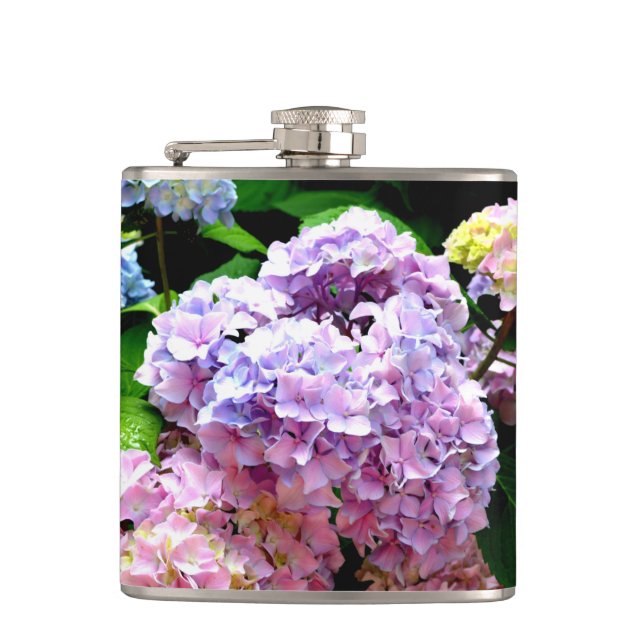 Flasques Hydrangea garden, rose, bleu, purple floral (Devant)