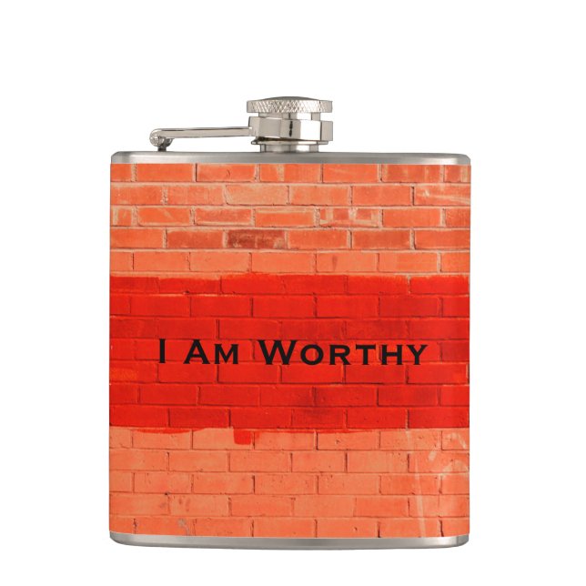 Flasques "I Am Worthy" Personnalisable Drôle (Devant)