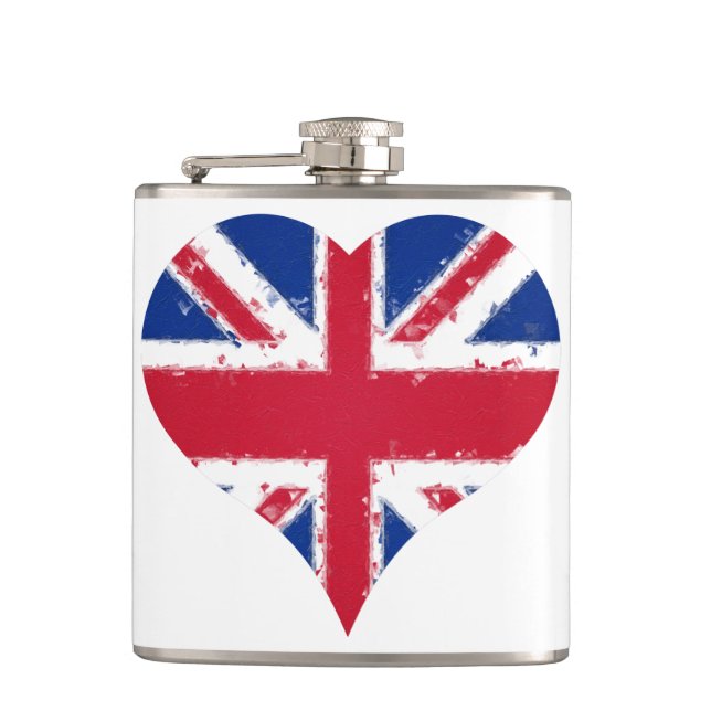 Flasques I Heart England Drapeau britannique Union Jack (Devant)