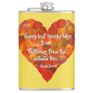 Flasques I Love Automne—Rouge Aspen Leaf Heart 1, Citation