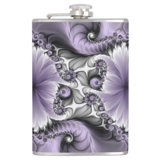 Flasques Illusion Lilac Abstrait Floral Fractal Art Imagina (Devant)
