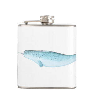 Flasques Illustration bleue de Narwhal